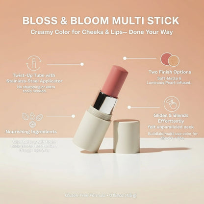 Bloss & Bloom Multi Stick- Glow Anytime, Anywhere- Compact Design To Take It With You Anywhere - Easy To Apply.